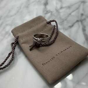 David Yurman X Crossover Band Ring with Pavé Diamonds